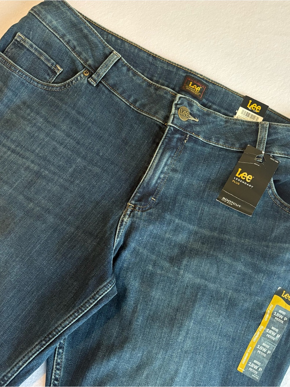 Lee Women's Plus Size Legendary Bootcut Jeans 18W Petite Dark Wash Mid Rise NWT